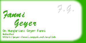 fanni geyer business card